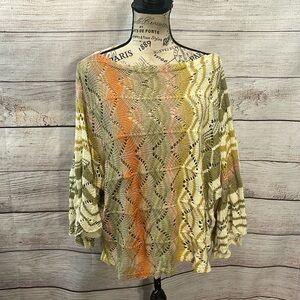 Easel Open Knit Sweater NWT Cropped  Earth Tones Size Small Oversized